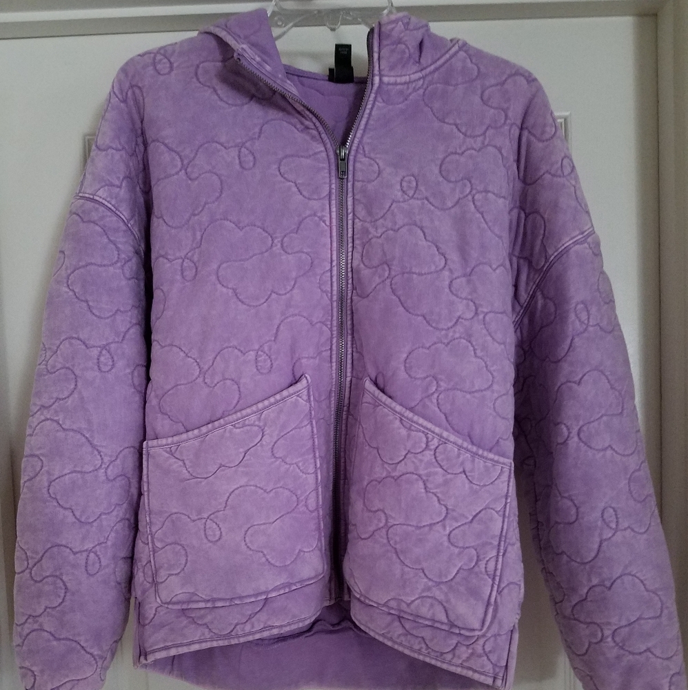 Wild Fable Hooded Varigated Purple Quilted Jacket, Size S